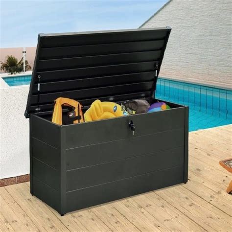 outdoor metal box|metal outside storage boxes.